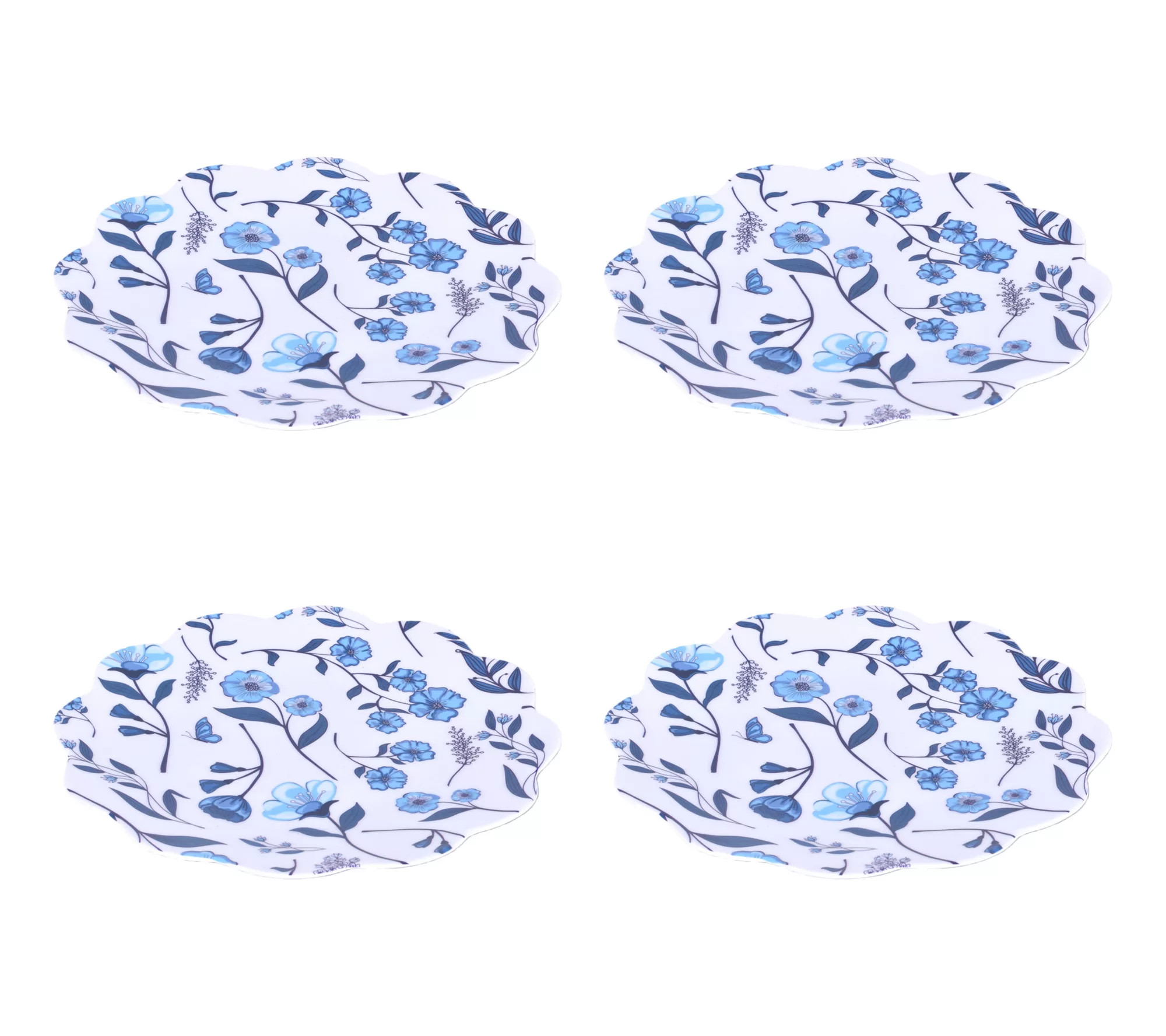 Temp-tations Seasonal Set of 4 8" Melamine Fluted Plates - QVC.com | QVC