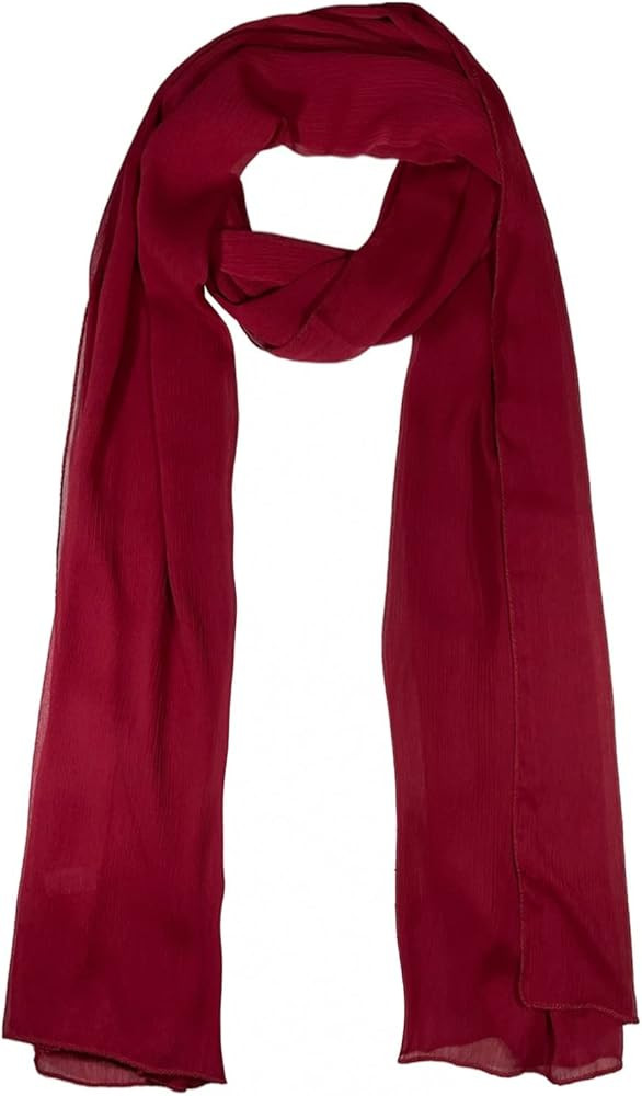 WESTEND CHOICE Crepe Chiffon Scarf Ladies Neck Wrap Women Scarves Crinkle Chiffon Scarf Stole Sha... | Amazon (UK)