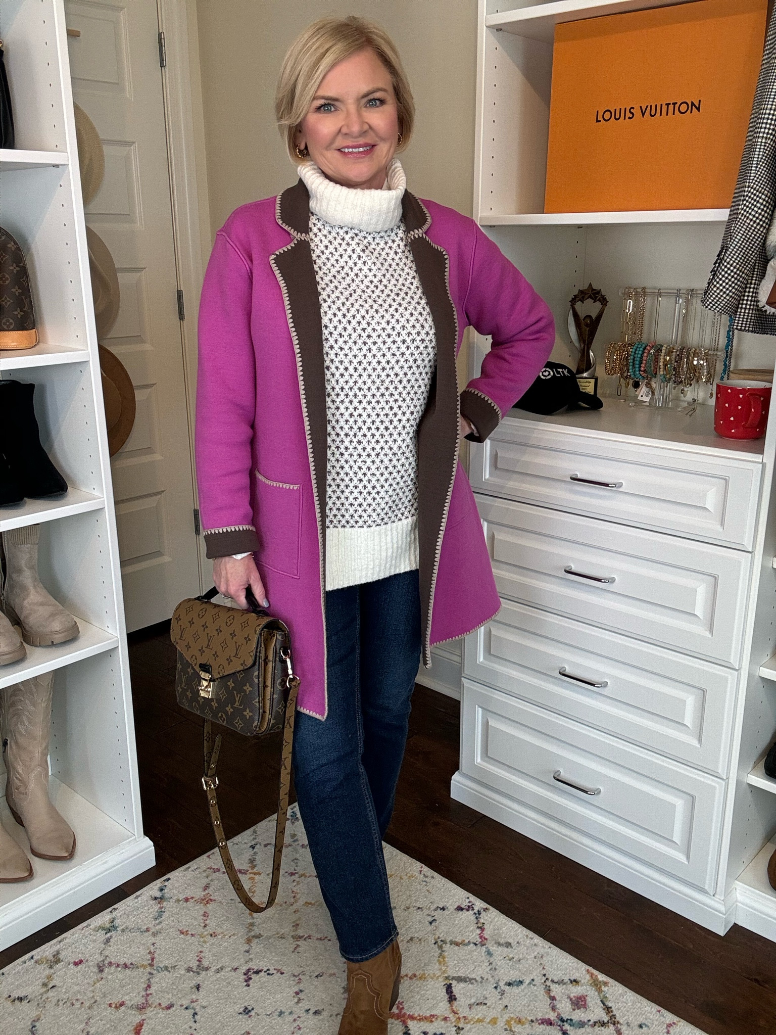Wearing Small jacket, extra small sweater, 6 jeans Linking similar bag

Jeans
Winter outfits
Turtleneck
Petite fashion
Classic outfit
Cozy
Ski vacation 
Over 50

#LTKstyletip #LTKsalealert #LTKover40