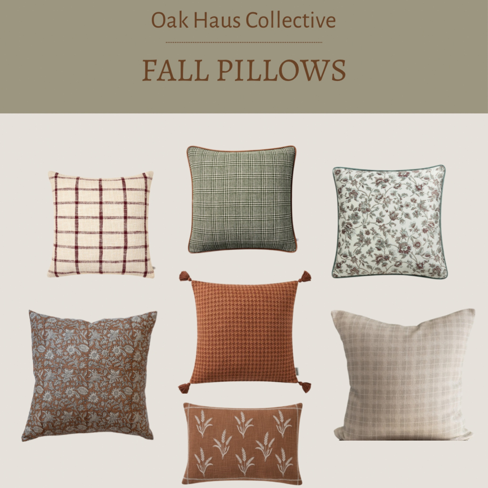 Fall pillows🤍

Fall throw pillows, autumn pillows, fall decorating, fall styling, plaid pillow, floral pillows, fall decor 

#LTKSeasonal #LTKHome #LTKFallSale