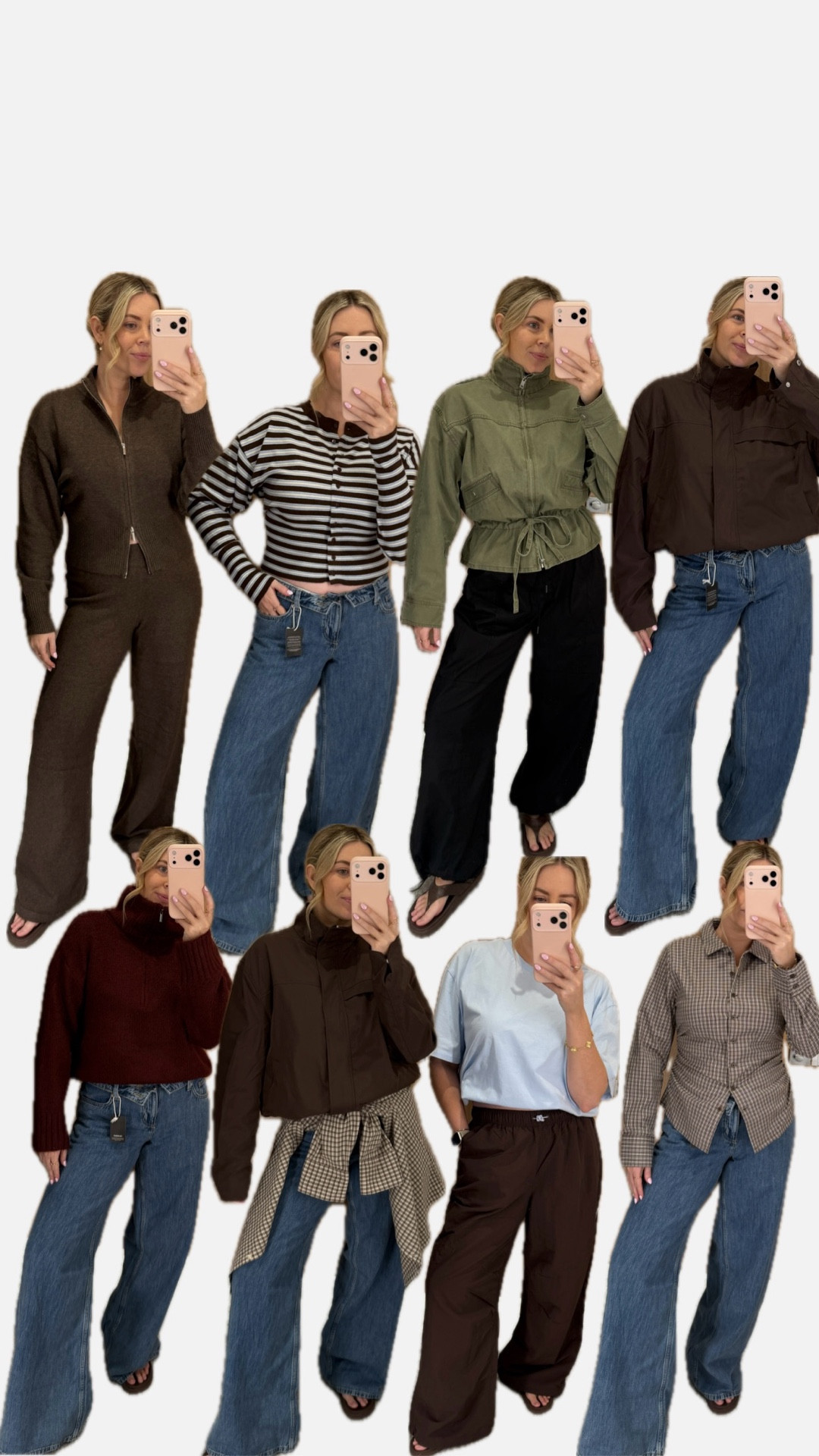 Cotton On buy or bye 👀

Sizing:
Brown zip up - M
Brown knit pant - M
Blue/brown striped cardigan - M
Jeans - 30 
Brown Sherpa jacket - M 
Loose check shirt - 12 
Brown funnel neck jacket - L/XL 
Maroon jumper - M
Fitted check shirt - 12
Khaki jacket - 2XS-XS
Black pants - M
Layered long sleeve - L
Brown sweatpants - M

#LTKaustralia #LTKautumn #LTKstyletip
