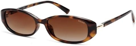 SOJOS Trendy Polarized Retro Oval Sunglasses for Women Chic 90s Sunnies Lightweight Narrow Shades... | Amazon (US)