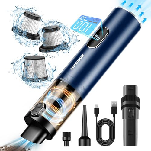 Car Vacuum, Portable Handheld Vacuum Cordless, 14000PA Powerful Suction Vacuum Cleaner with LED Light and Air Duster 2 in 1,Low Noise Rechargeable 2-Speed Mini Hand Held Vacuum for Car Home Pet Office | Amazon (US)