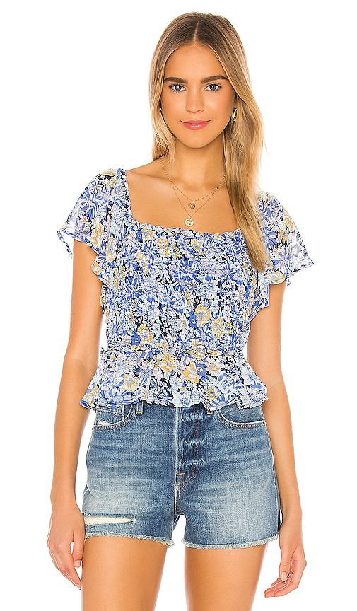 ASTR the Label January Top in Blue. - size S (also in L,M,XL,XS) | Revolve Clothing (Global)