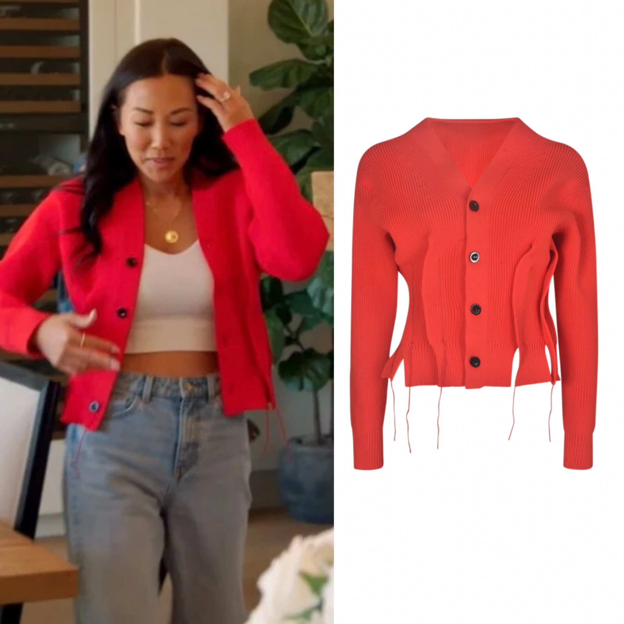 Katie Ginella’s Red Cardigan Sweater