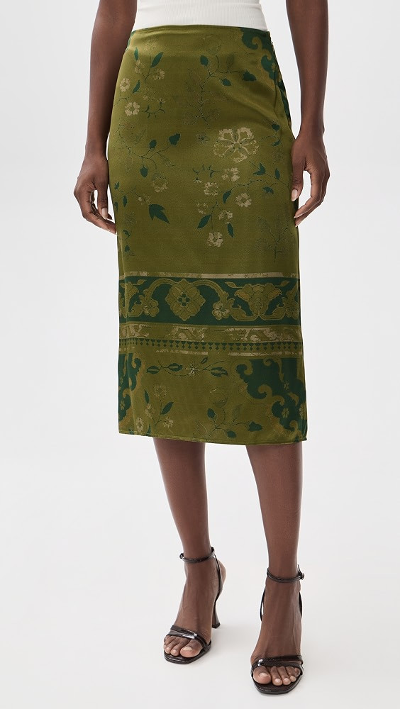 Helen Low Waist Silk Midi Skirt | Shopbop