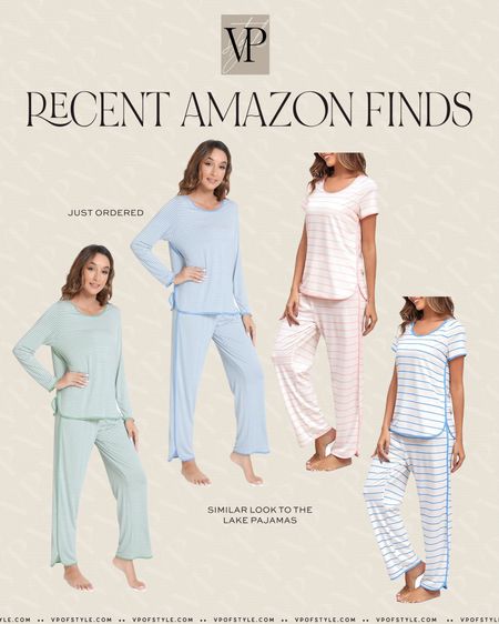 New amazon finds! These pajamas are so similar to the lake pajamas but for around $35ish! Just ordered the long sleeve version. Will report back but these are sure to sell out. Easter pajamas. Spring pajamas. Pajama sets. Lake pajamas 

#LTKhome #LTKover40 #LTKfindsunder50