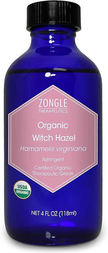 Zongle USDA Certified Organic Witch Hazel, Hamamelis Virginiana, 4 OZ | Amazon (US)