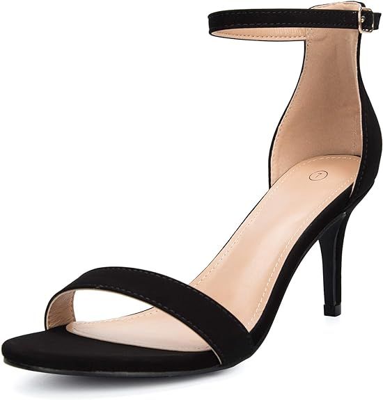 mysoft Women's Stilettos Pump Heel Sandals Ankle Strap Open Toe | Amazon (US)