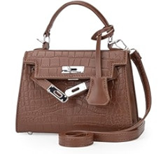 Crossbody Bags for women Trendy Cute Mini Crocodile Purse Top Handle Clutch Handbag Structured Sa... | Amazon (US)