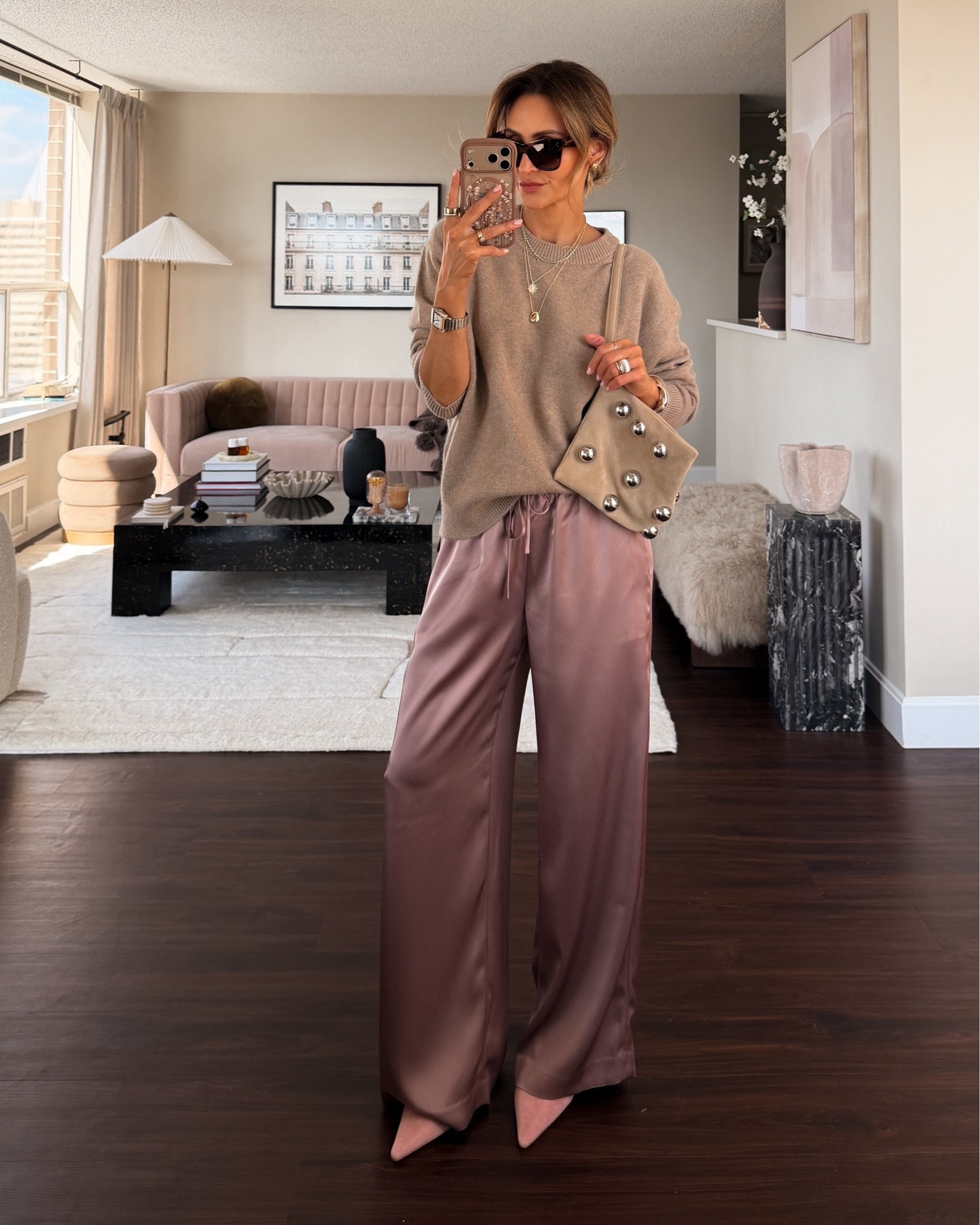 This duo of satin pants and cashmere sweater works so well together but also with so many other pieces. They’re the perfect pieces to bring along a fall vacation or cruise around Europe! Size xs on both top and bottom

#LTKootd #LTKSeasonal #LTKTravel