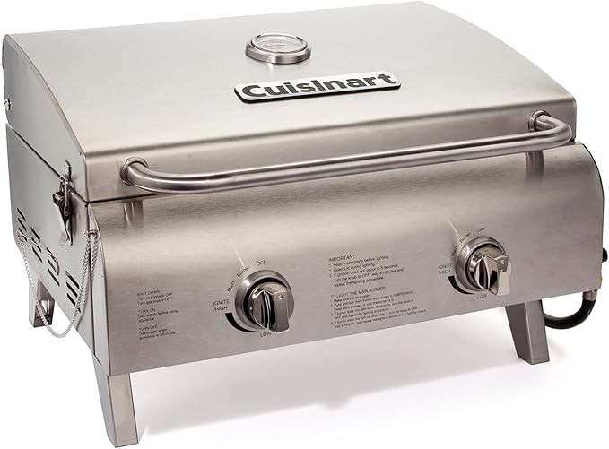 Cuisinart Chef's Style Tabletop Portable Propane Gas Grill with Dual Burners (20,000 BTUs Total),... | Amazon (US)