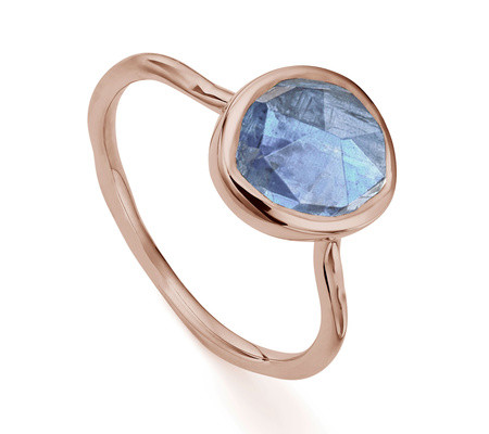 Rose Gold Siren Stacking Ring Kyanite | Monica Vinader (US)