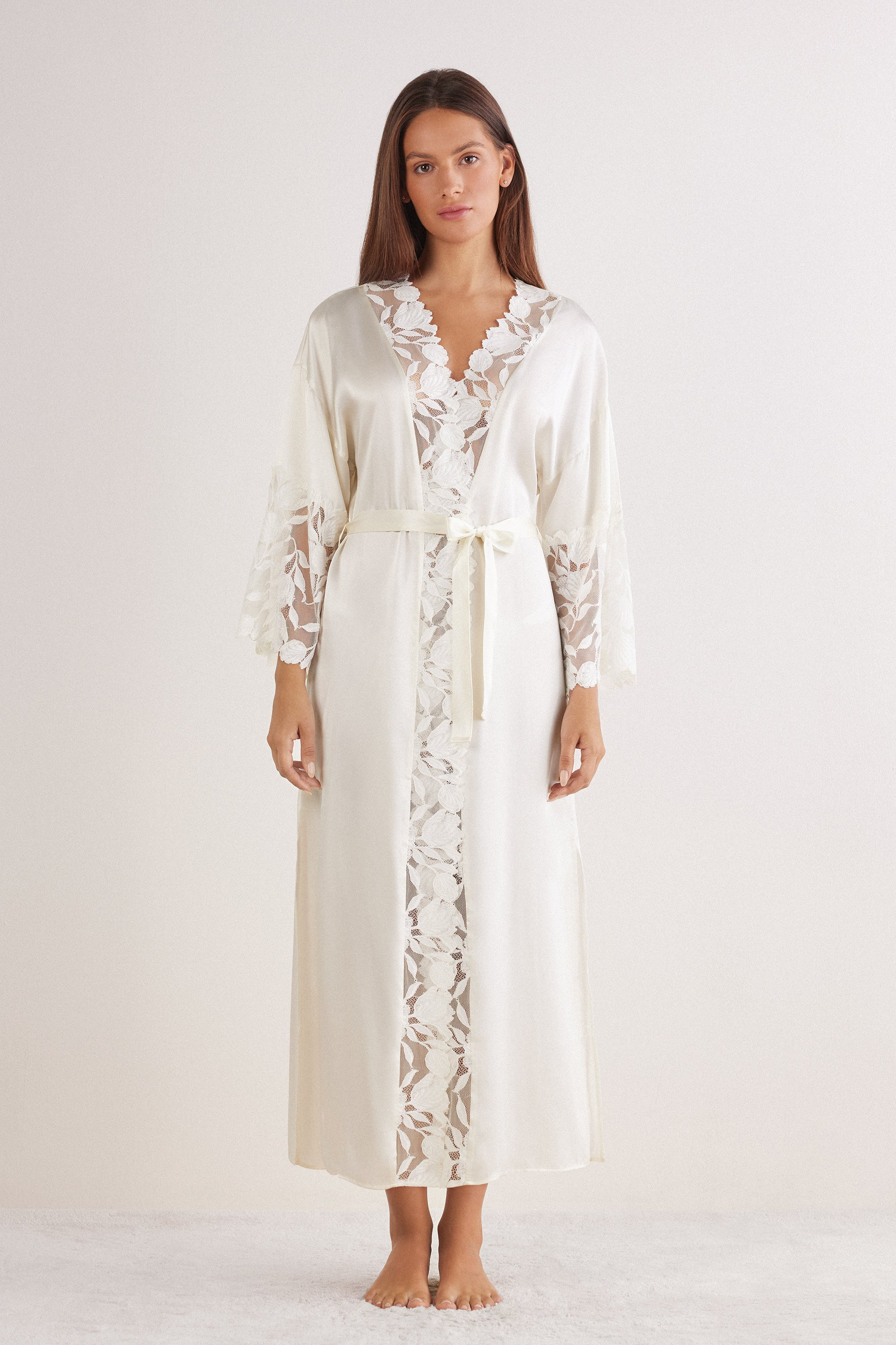 All About Flowers Long Silk Robe - Intimissimi | Intimissimi (US)