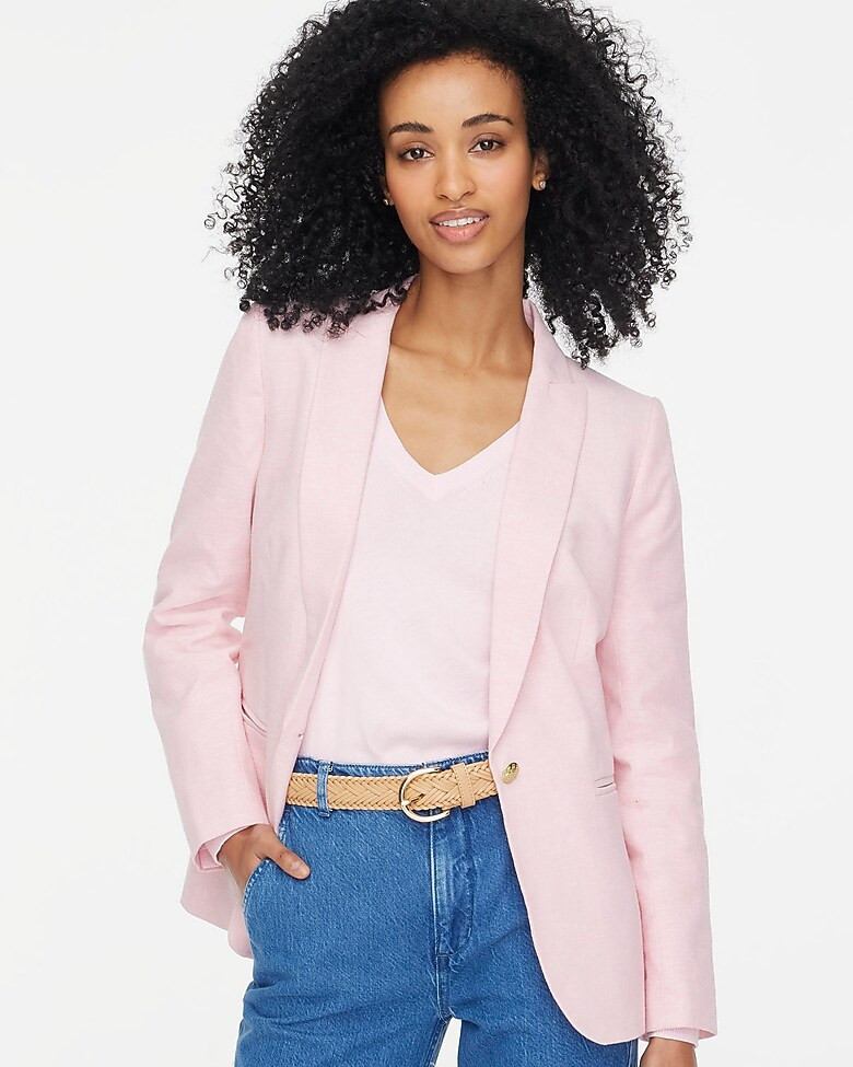 Linen-blend one-button blazer | J.Crew Factory