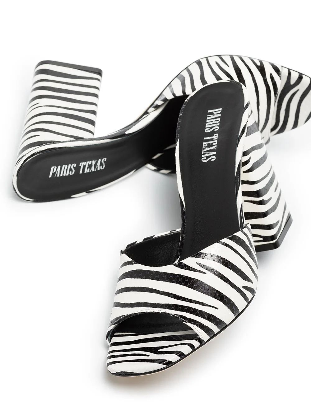 Anja 100mm zebra print mules | Farfetch (US)