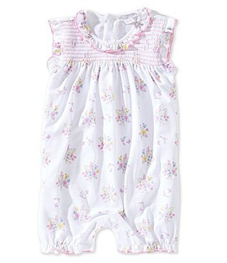 Kissy Kissy Baby Girls Pima Cotton Sleeveless Smocked Pastel Gardens Print Playsuit - 3/6 Months | Dillard's