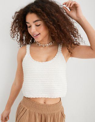 Aerie Summer Nights Cropped Tank Top | American Eagle Outfitters (US & CA)