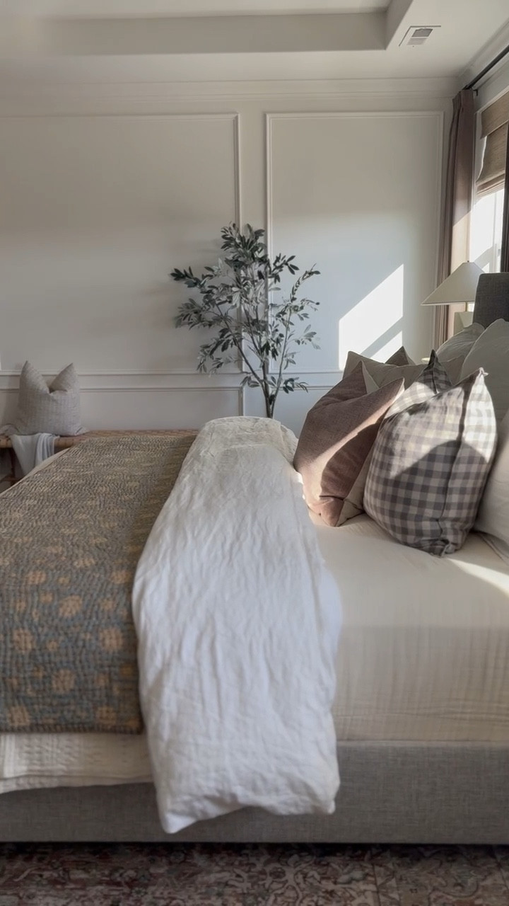 Currently Trending on LTK! You guys have been loving our primary bedroom refresh just as much as I am! Our bedroom feels like an entirely different space with our new bedding, lamps, beams and wall trim! Who else is refreshing their space for spring? 

#LTKhome #LTKstyletip