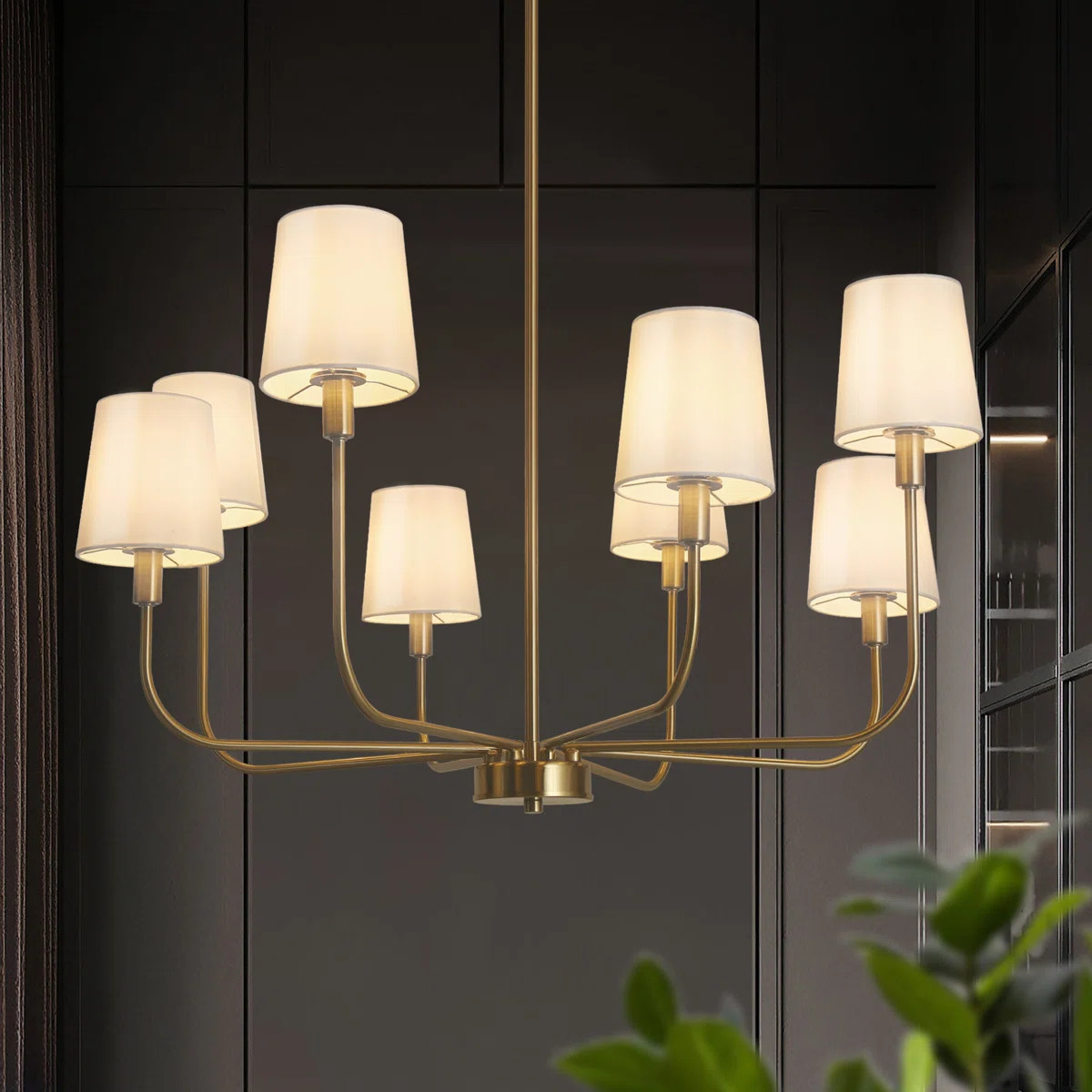 Everly Quinn Jasrah 8-Light Candle Style Dining Room Brass Gold Chandelier & Reviews | Wayfair | Wayfair North America