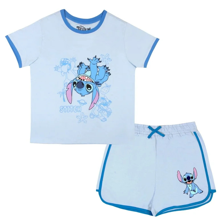 Disney Lilo & Stitch Girls' Short Set, Shirt & Shorts Outfit for Toddlers & Kids, Sizes 3T-16 | Walmart (US)