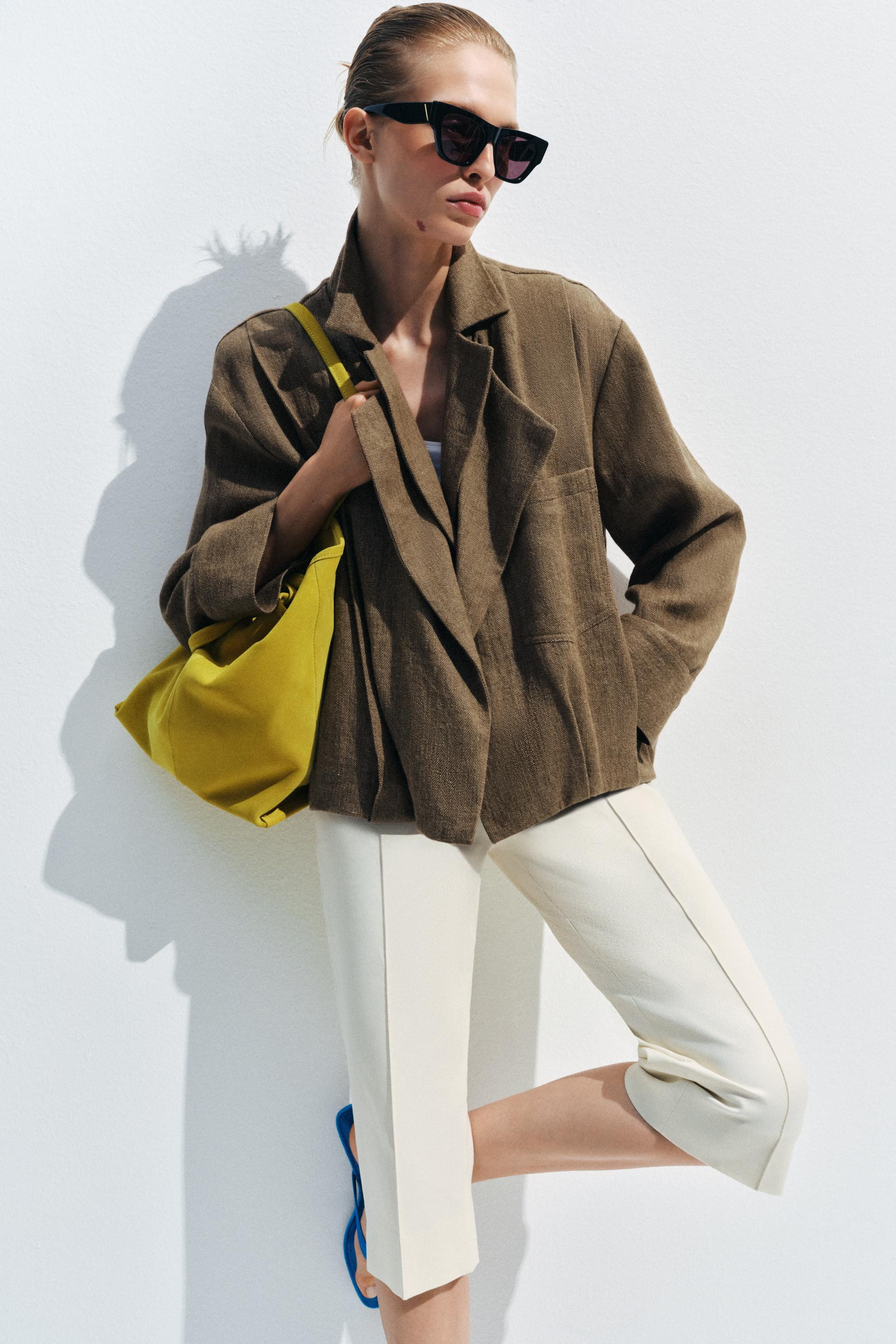 LINEN POCKET BOMBER JACKET ZW COLLECTION | Zara US