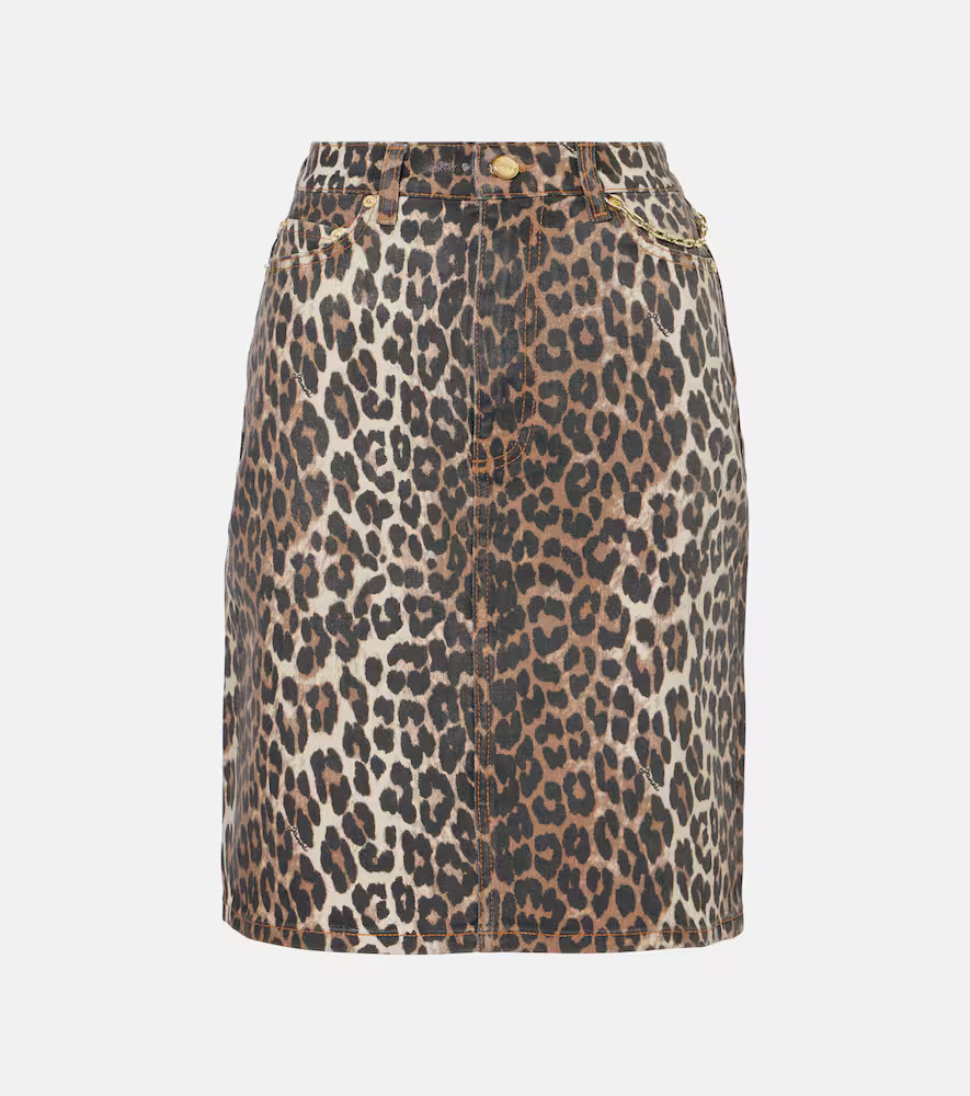 Ganni Leopard-print denim skirt | Mytheresa (US/CA)
