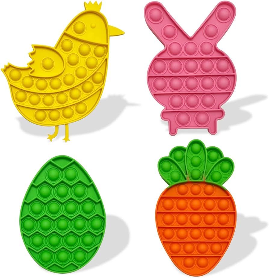 JoFAN 4 Pack Easter Fidget Sensory Pop Toys for Kids Boys Girls Toddlers Easter Basket Stuffers S... | Amazon (US)