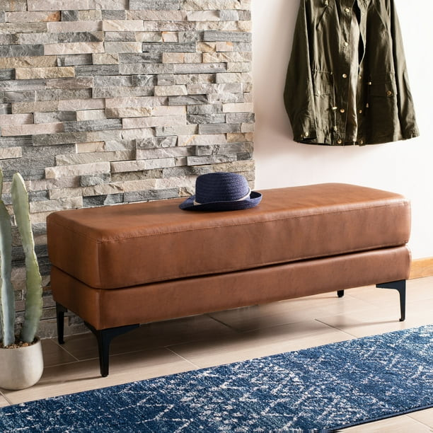 Safavieh Elise Rustic Chic Rectangular Bench, Brown - Walmart.com | Walmart (US)