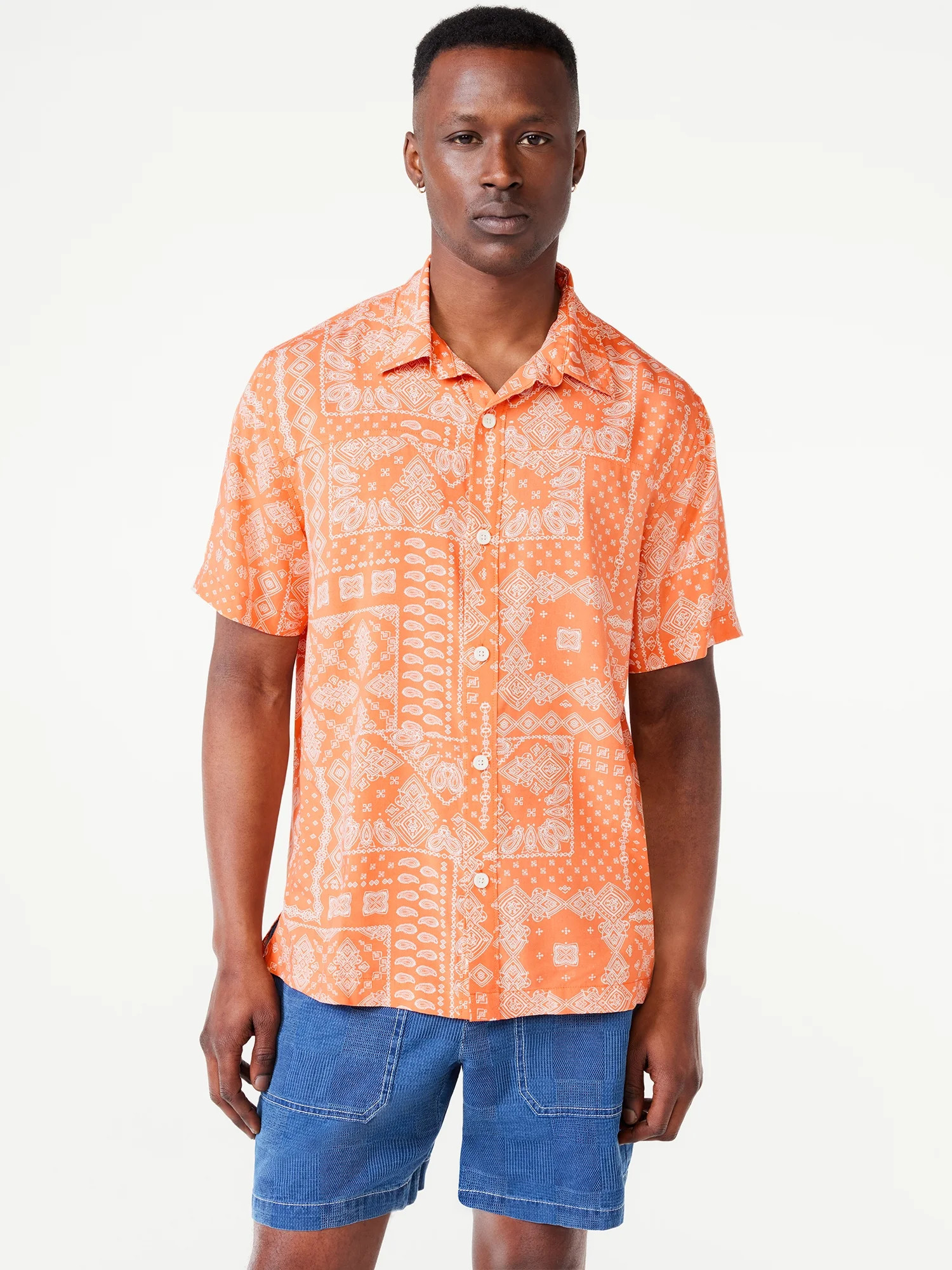 Free Assembly Men's Printed Shirt with Short Sleeves | Walmart (US)