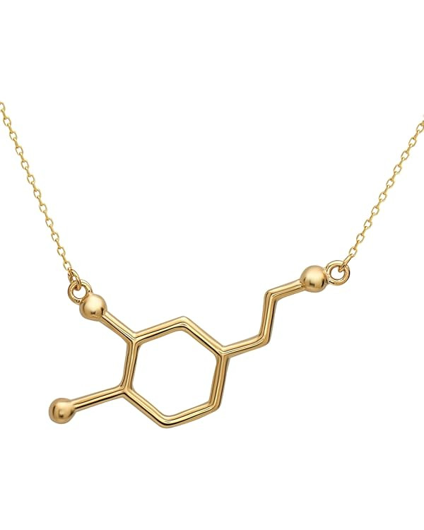 South Street Designs Silver Phantom Jewelry Women's Dopamine & Serotonin Molecule Necklace - 14K ... | Amazon (US)