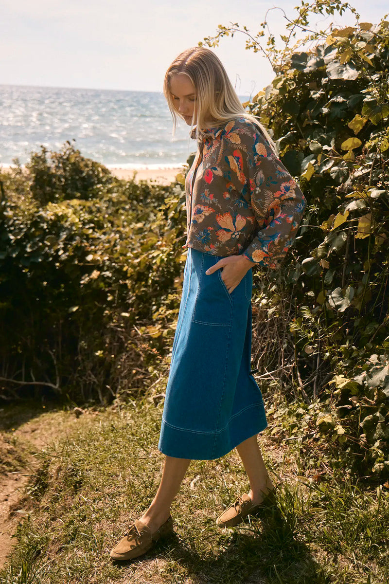 Coolidge Skirt | Denim Midi Skirt | Hunter Bell | Hunter Bell