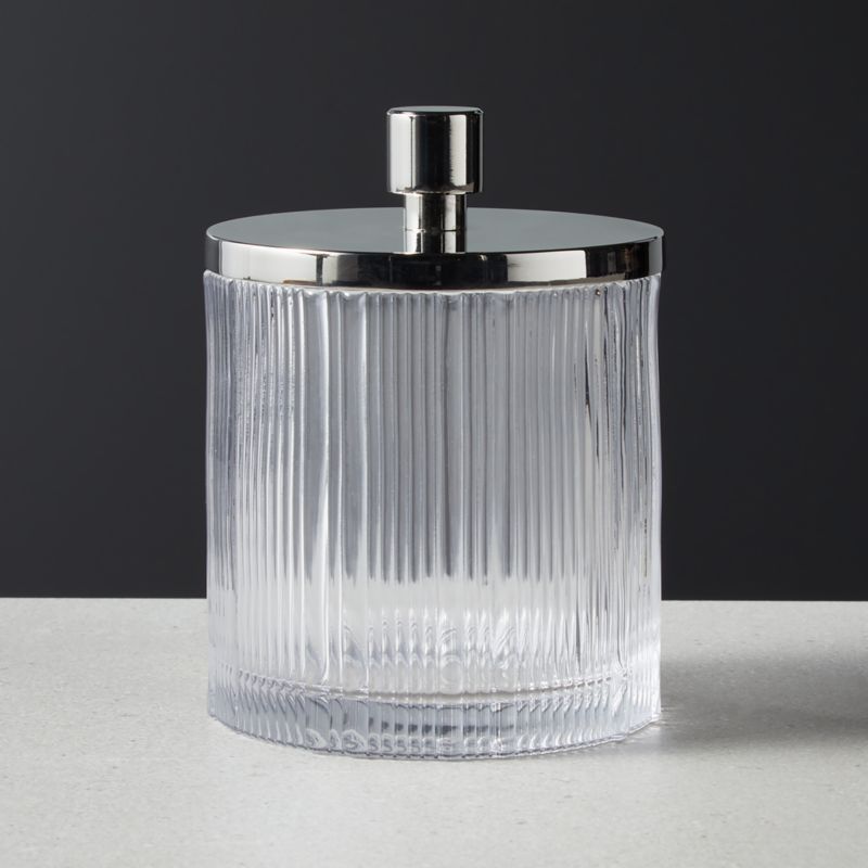 Athena Ribbed Glass Round Canister | CB2 | CB2