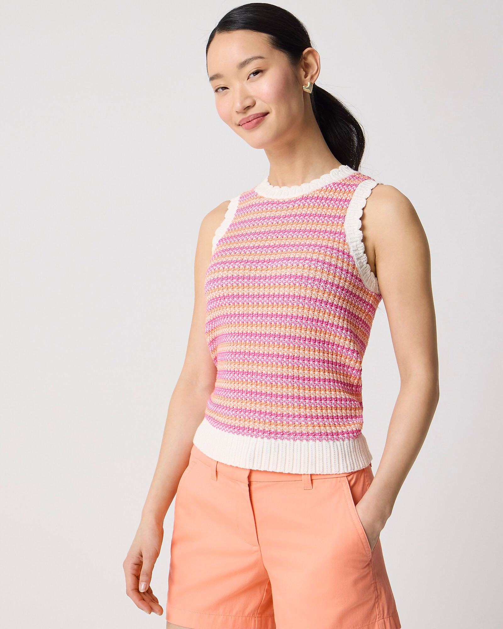 Textured-stitch striped tank top | J.Crew Factory