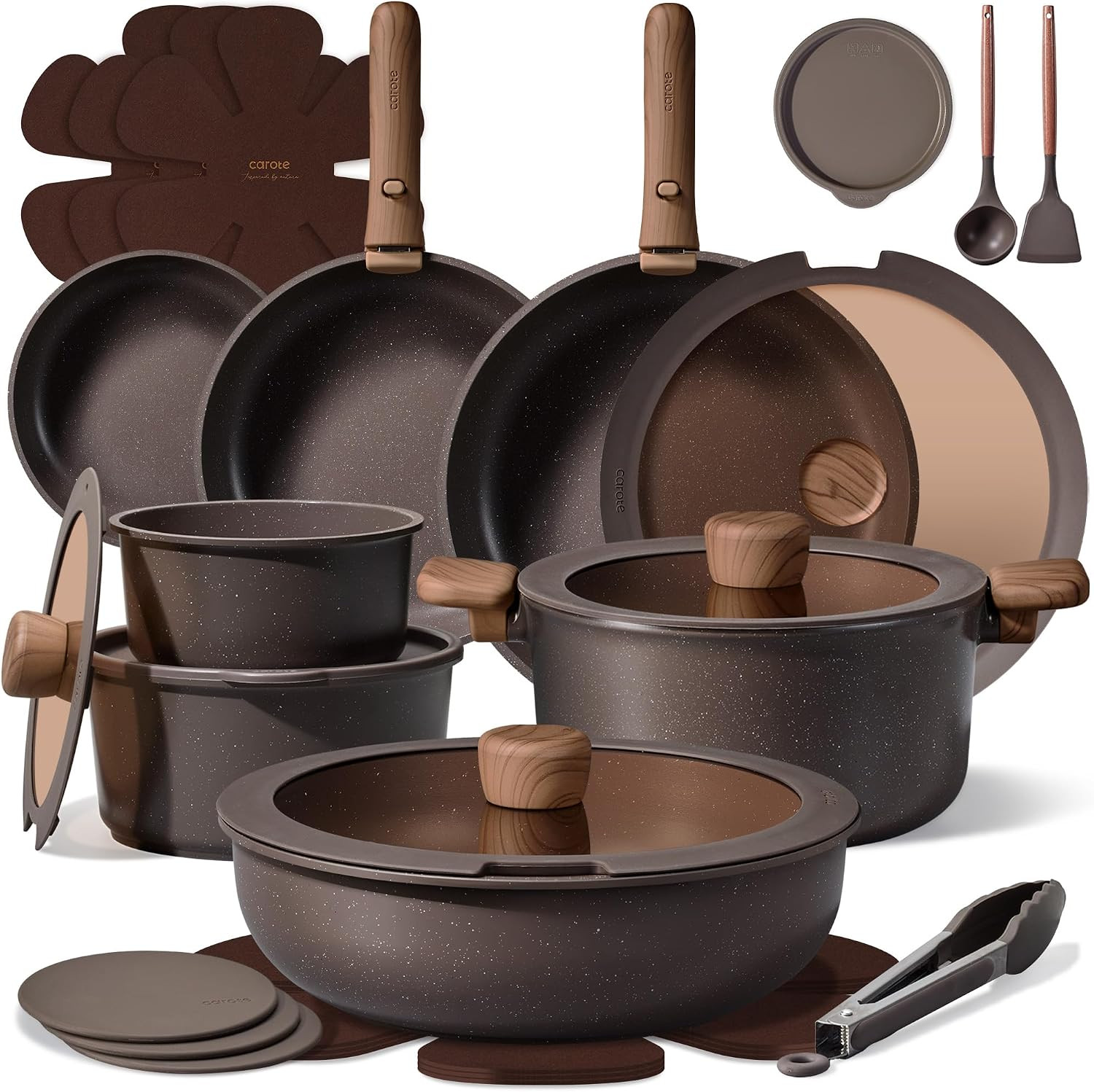 CAROTE 27-Piece Pots and Pans Set Non Stick with Detachable Handle, Nonstick Cookware Sets, Kitch... | Amazon (US)