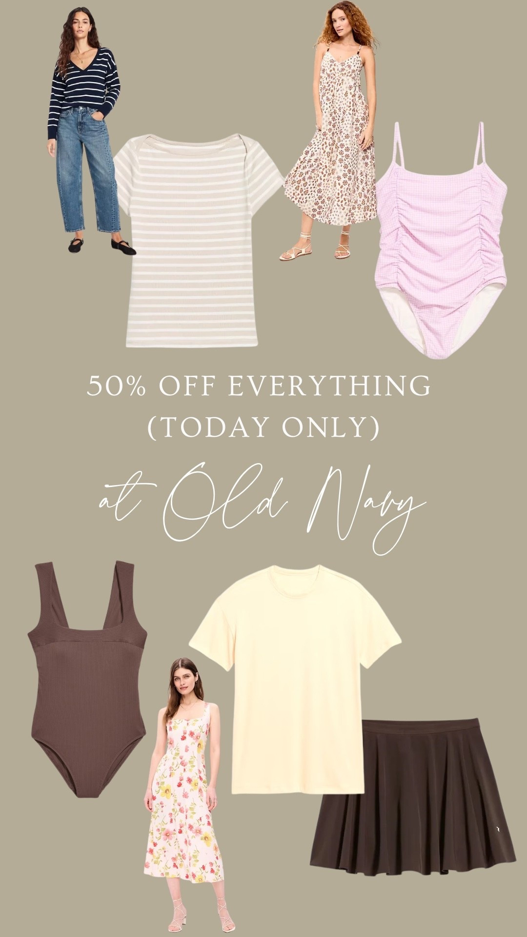 50% off EVERYTHING at Old Navy today only❗️🤯

#LTKActive #LTKSaleAlert #LTKSwim