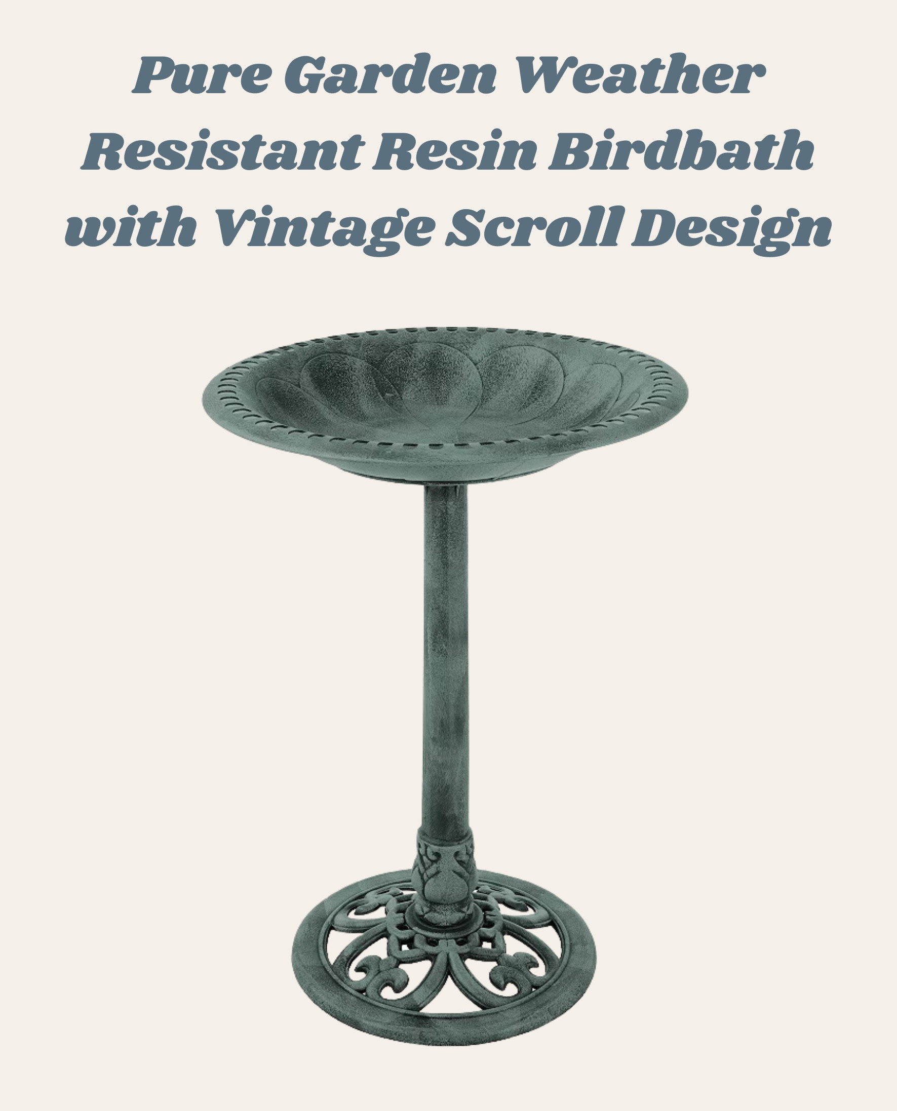 ✨ Bring charm to your garden with this vintage-style birdbath! The weather-resistant resin design makes it perfect for year-round outdoor decor, while the scroll details add a timeless touch. Whether you're creating a peaceful retreat or just want to welcome more birds to your space, this is such a great find! 🌿💚

#LTKHome #LTKFindsUnder50 #LTKSeasonal