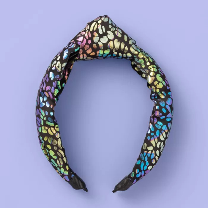 Girls' Iridescent Leopard Foil Knot Headband - More Than Magic™ | Target