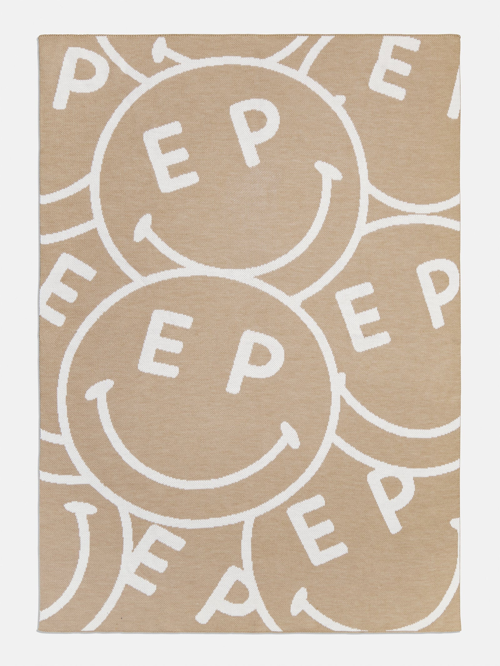 Show Me A Smile Custom Blanket - Natural/Beige | BaubleBar (US)