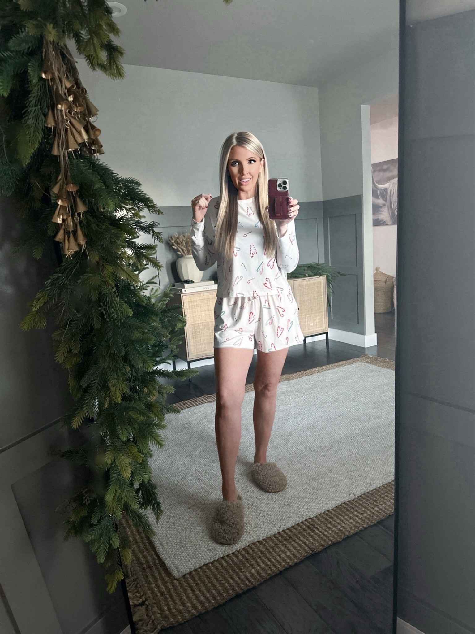 The softest holiday pajamas for her 30% off — this comes as a 3-piece set with socks (socks not pictured) & it’s under $20 right now! Other patterns are available, but I loved this candy cane + heart set. Wearing size XS. 

Also tagging my slippers & some other pajama separates that I bought from the sale. 

#pajamas #christmaspajamas #holidaypjs 

Target Black Friday - Women’s Pajamas 
#LTKCyberWeek 

#LTKover40 #LTKsalealert