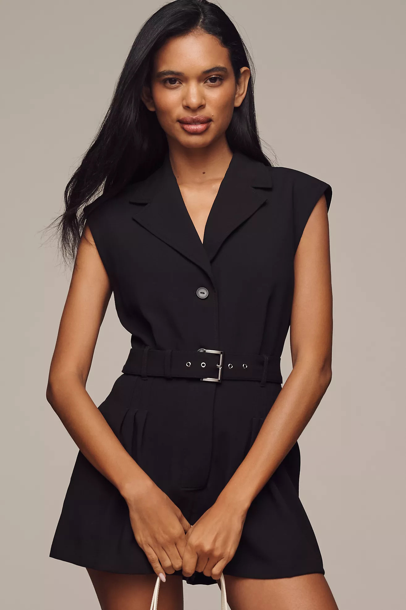 By Anthropologie Sleeveless Belted Romper | Anthropologie (US)