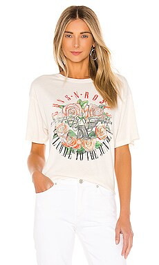 DAYDREAMER Guns N Roses Classic Boyfriend Tee in Stone Vintage from Revolve.com | Revolve Clothing (Global)