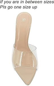 Women Clear Pointed Toe Sandals Stiletto Heels Transparent Strap High Heels Slip on Mules for Wom... | Amazon (US)