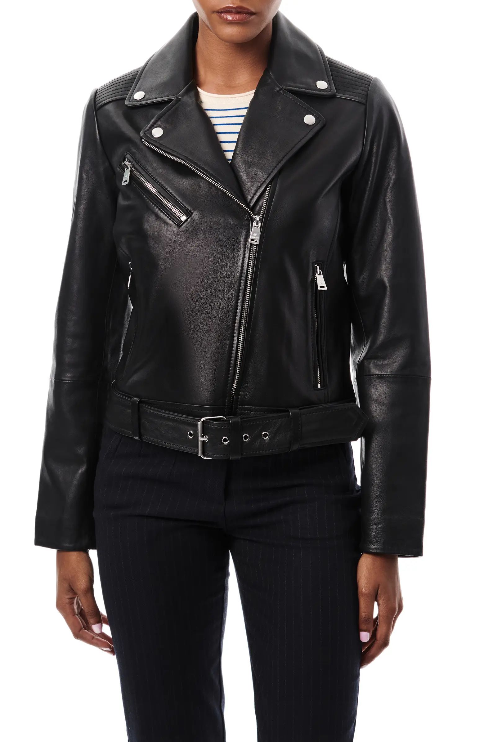 Crop Leather Moto Jacket | Nordstrom