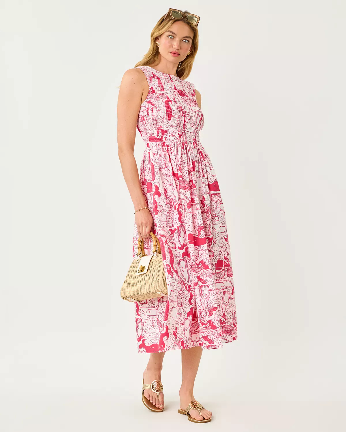 Daisey Smocked Midi Dress | Lilly Pulitzer
