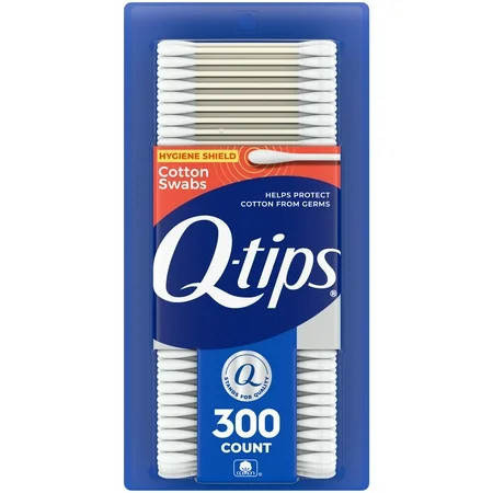 Q-tips Cotton Swabs, Hygiene Shield, For First Aid, Beauty and Baby, 100% Cotton, 300 Count | Walmart (US)