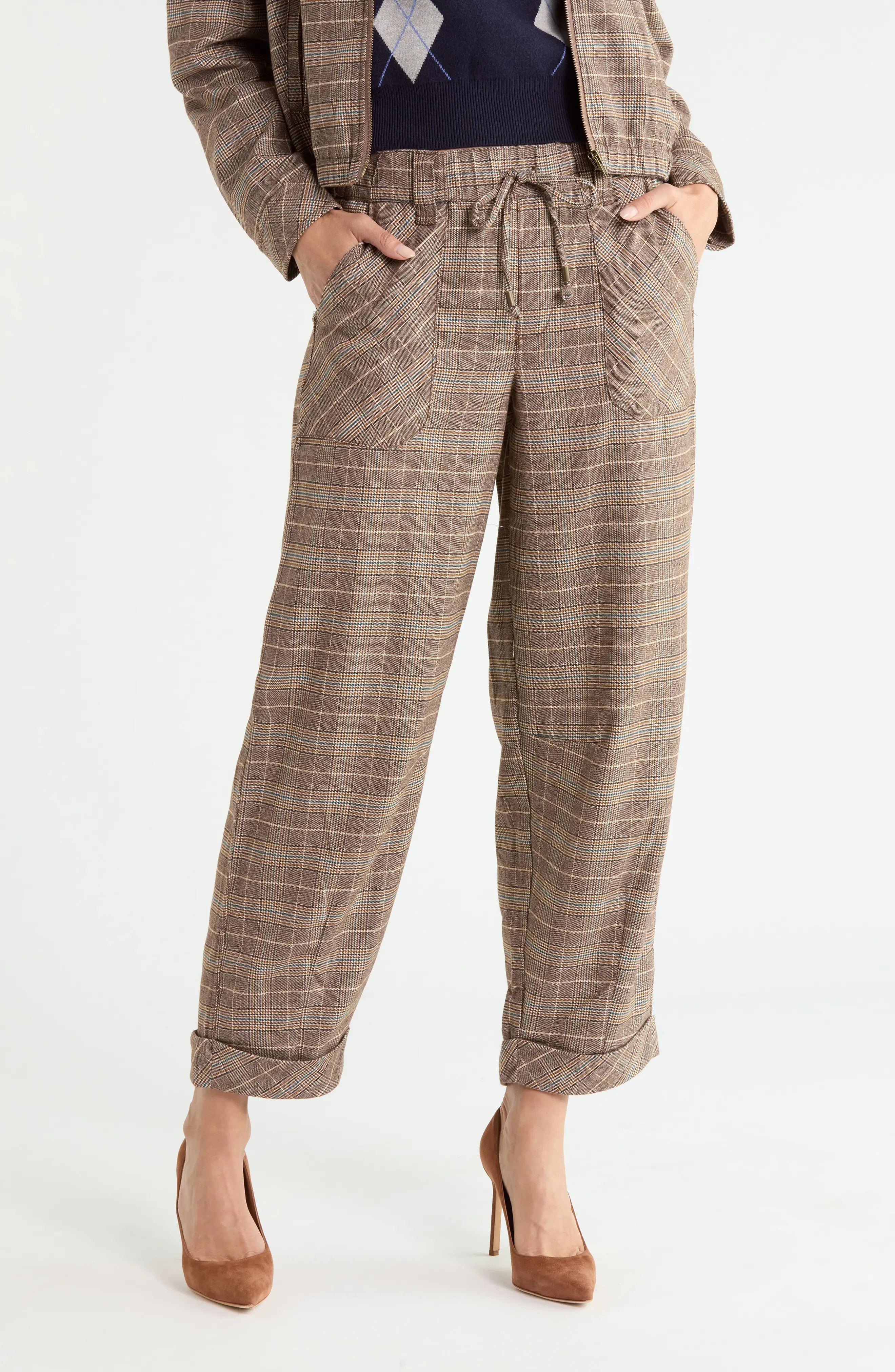 Democracy Plaid Barrel Leg Pants (Women) | Nordstromrack | Nordstrom Rack