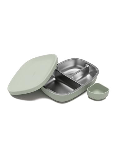 Lalo Bento Box - BPA-Free Bento Box For Kids & Toddlers, Leak-Proof, Dishwasher Safe, Easy to Open & Clean Silicone & Stainless Steel Lunch Box For Kids, Portable for Daycare or Travel - Sage | Amazon (US)