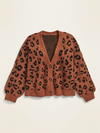 Printed Button-Front Cropped Cardigan for Girls | Old Navy (US)