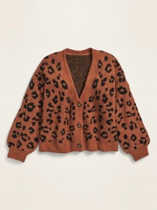 Printed Button-Front Cropped Cardigan for Girls | Old Navy (US)